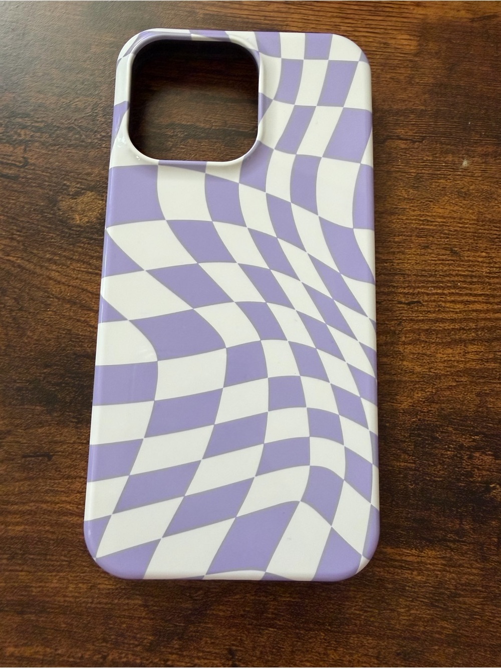 Lavender & White Checkered iPhone 15 Pro Max Case